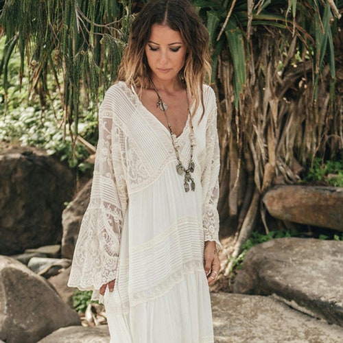 Boho Dress, Boho Wedding, Lace Dress, Maxi Boho Dress, White Boho Dress, White Dress, Bohemian Wedding Dress, Bohemian Dress, Maxi Dress.