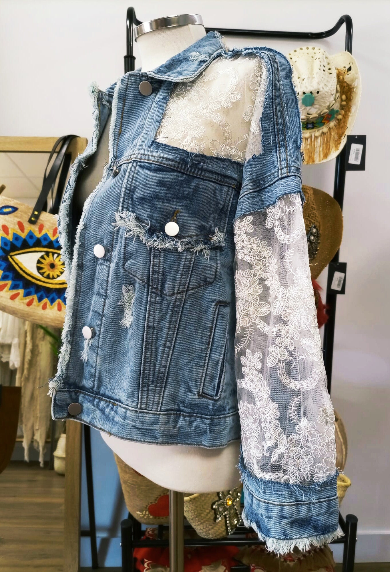 BoHo Lace Patchwork Jean Jacket – Gypsy Junk