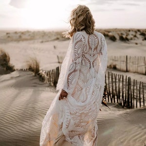 Boho Dress Boho Wedding Lace Dress Maxi Boho Dress White - Etsy