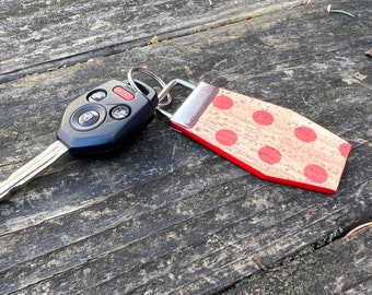 Red Polka Dot Cork Keychain