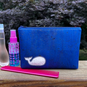 Whale Cork Zipper Pouch