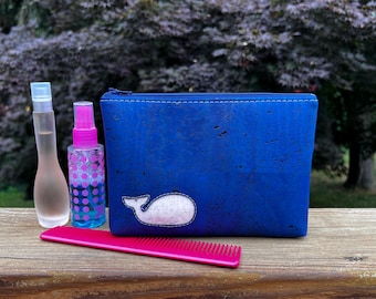 Whale Cork Zipper Pouch