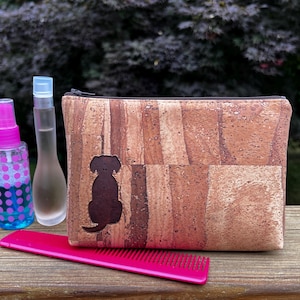 Dog Cork Zipper Pouch