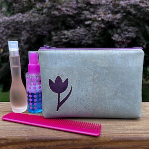 Flower Cork Zipper Pouch