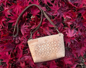 Mini Crossbody Bag with Woven Natural Cork