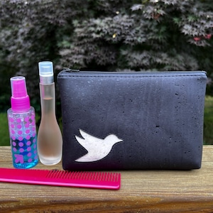 Dove Cork Zipper Pouch