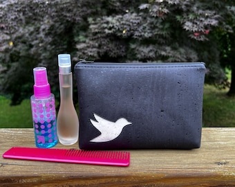 Dove Cork Zipper Pouch