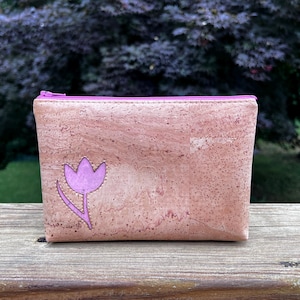 Flower Cork Zipper Pouch