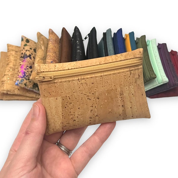 Mini Zipper Cork Wallet