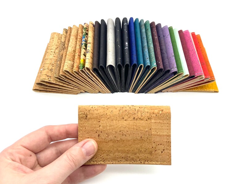 Cork Leather Business Card Holder Etsy