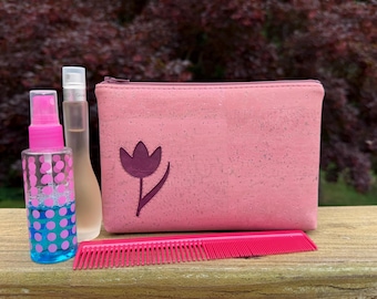 Flower Cork Zipper Pouch