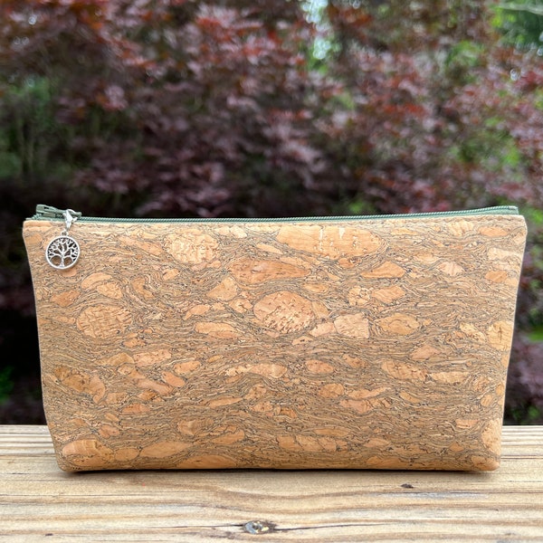 Bark Cork Zipper Pouch