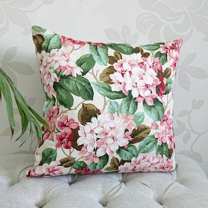 Hydrangea pillow cover 20 x 20 Raspberry Pink Cover Hedgerow cushion