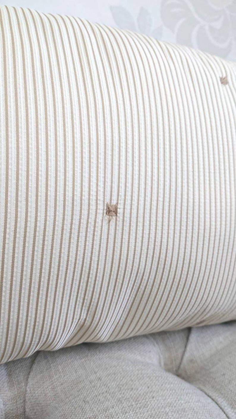 Long lumbar pillow Tan cushion cover