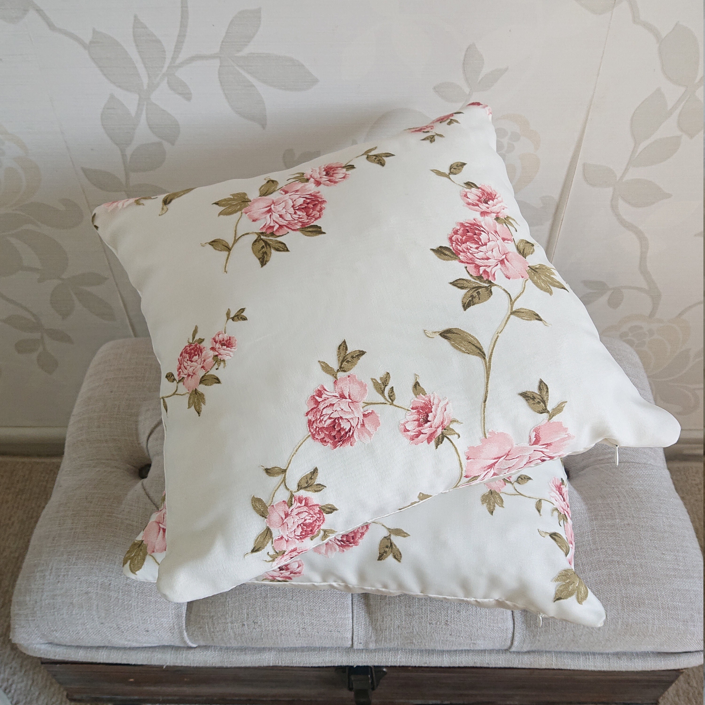Mauve Floral Pillow Cover 18 X 18, Blush Floral Pillow Cover, Roses ...