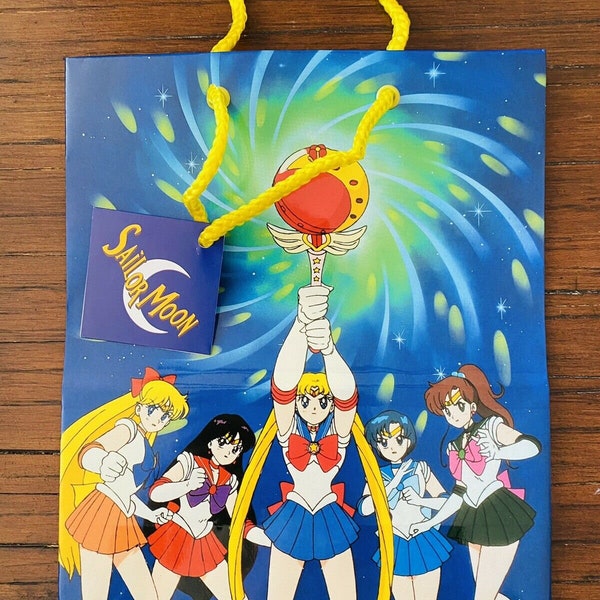 Sailor Moon Medium Birthday Gift Bag Manga Anime NEW Party Makers Vintage 90s Cartoon Y2K Birthday Occasion Paper Gift Bag with Handle Party