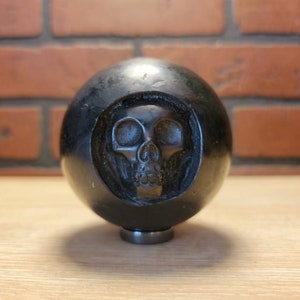 3 Diameter Shungite Skull Carved Sphere Orb image 2