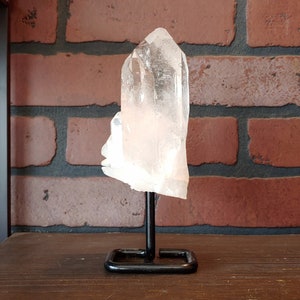 Clear Quartz Point on Metal Pin Stand image 4