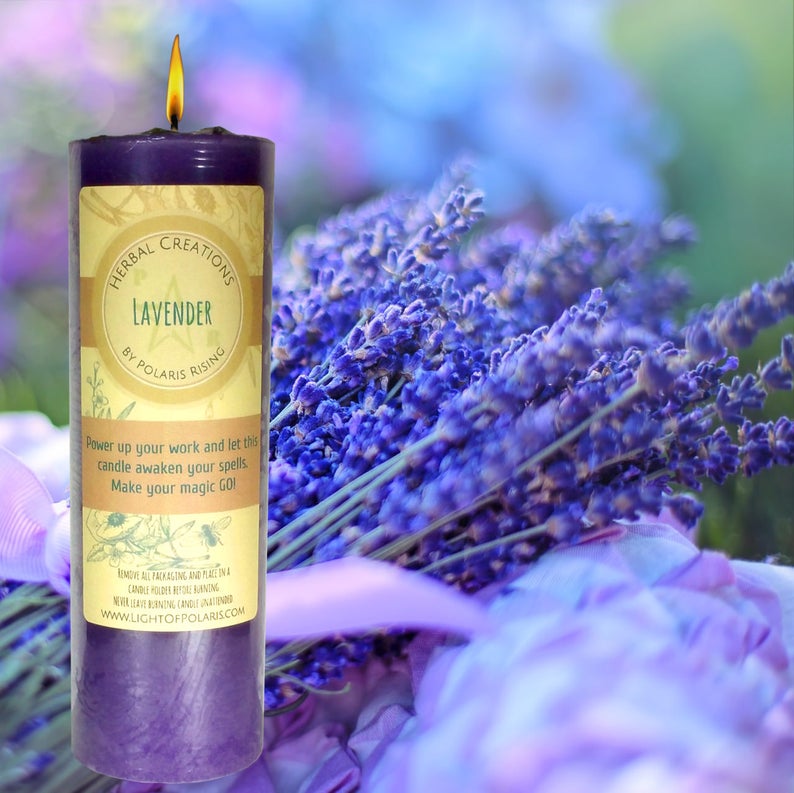 Lavender Pillar Candle image 1