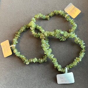 Genuine Crystal Gemstone Chip Bracelet Apatite, Green
