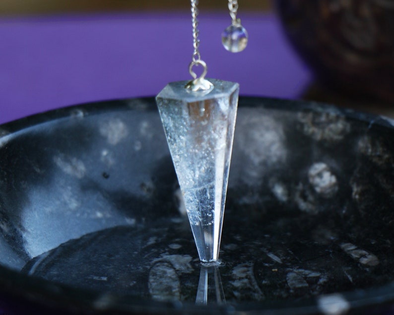 6-Sided Crystal Pendulums Clear Quartz