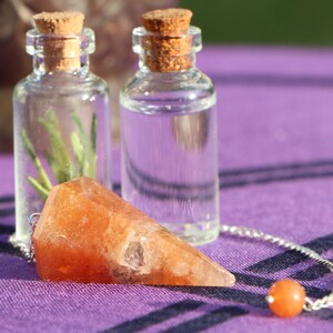 6-Sided Crystal Pendulums Orange Sunstone