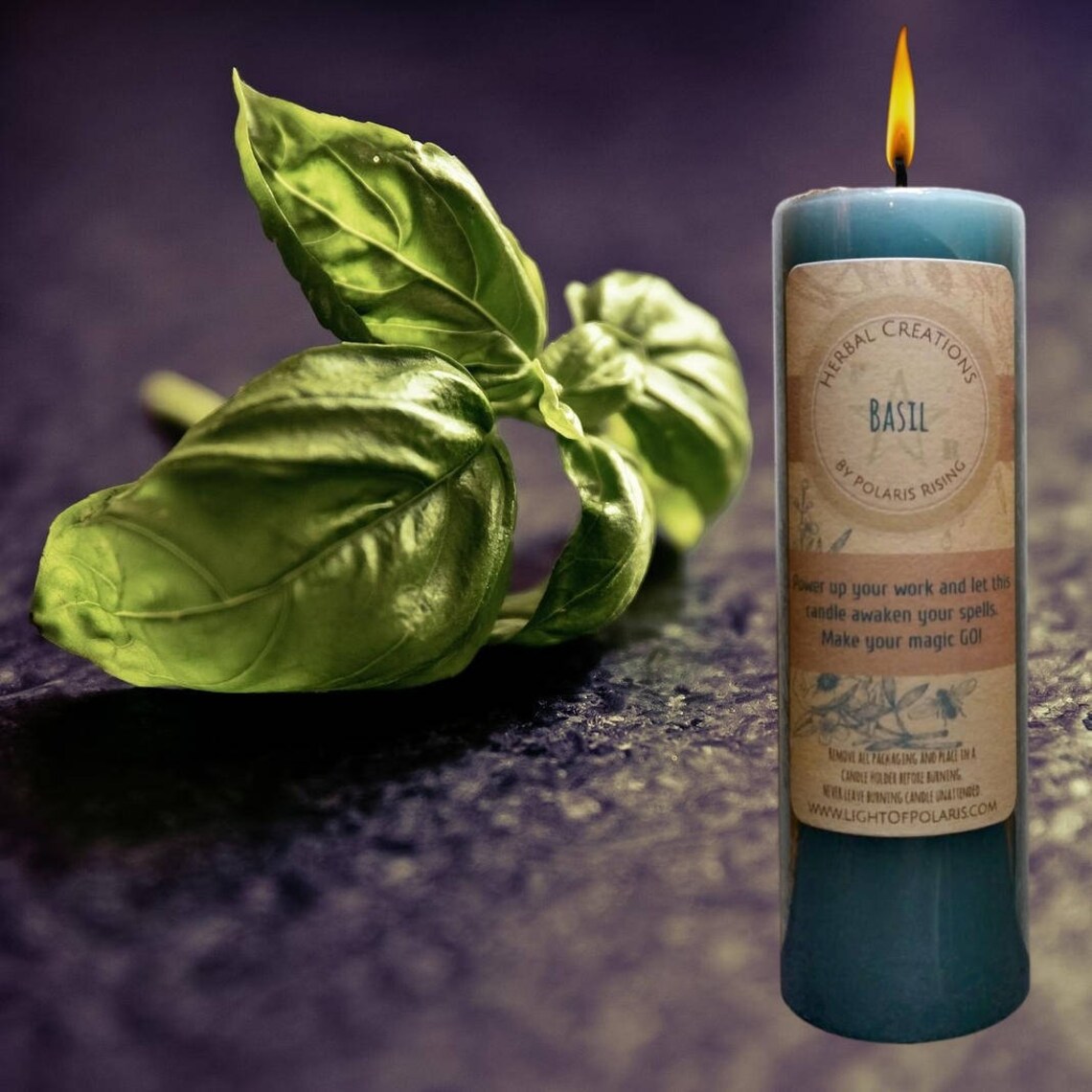 Basil Pillar Candle Etsy