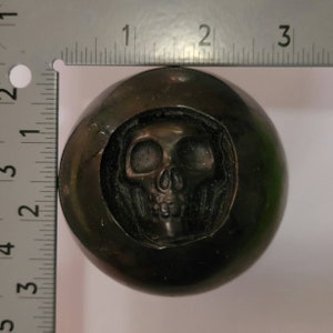 3 Diameter Shungite Skull Carved Sphere Orb image 5