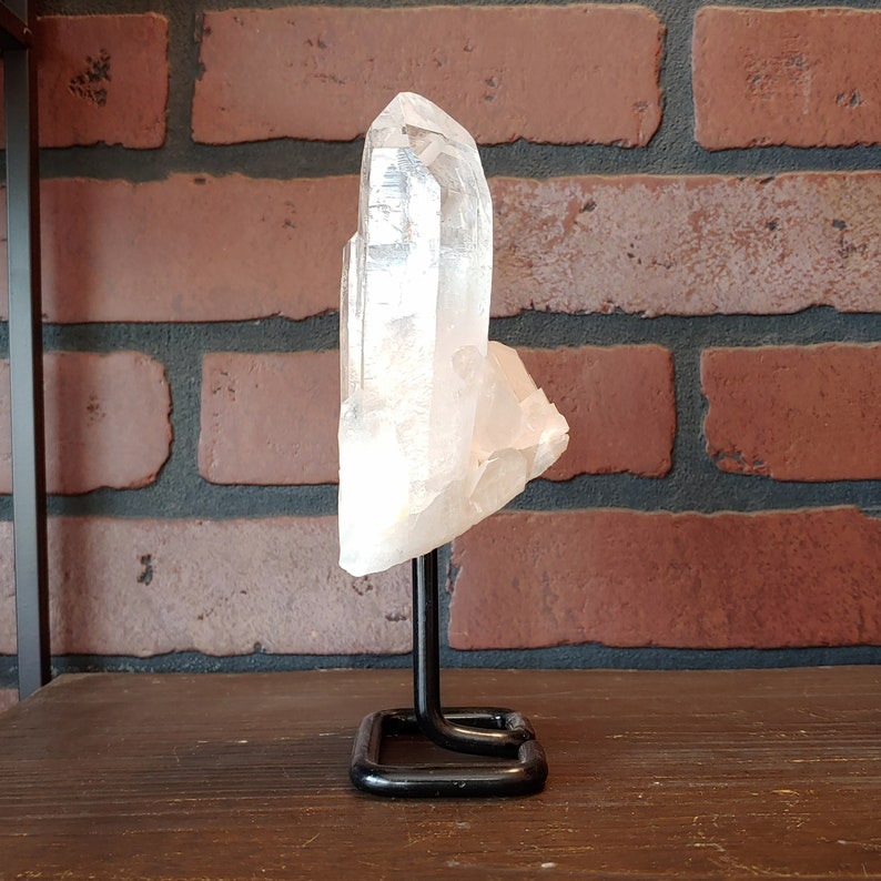 Clear Quartz Point on Metal Pin Stand image 3