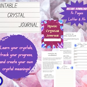 Mystic Crystal Journal Printable Crystal Journal Pages Instant Download image 1