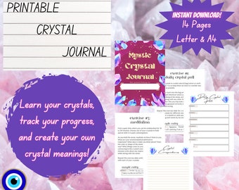 Mystic Crystal Journal - Printable Crystal Journal Pages - Instant Download