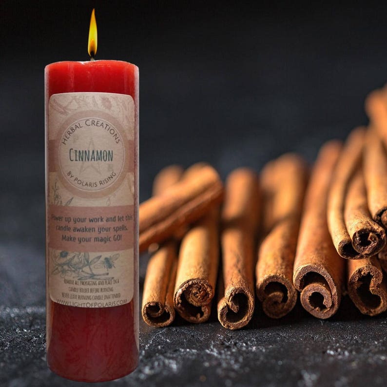 Cinnamon Pillar Candle image 1