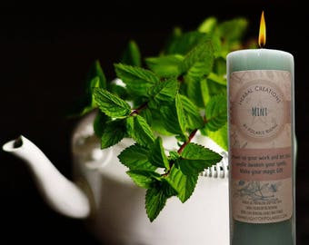 Mint Pillar Candle