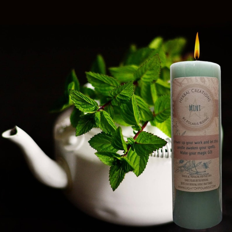 Mint Pillar Candle image 1