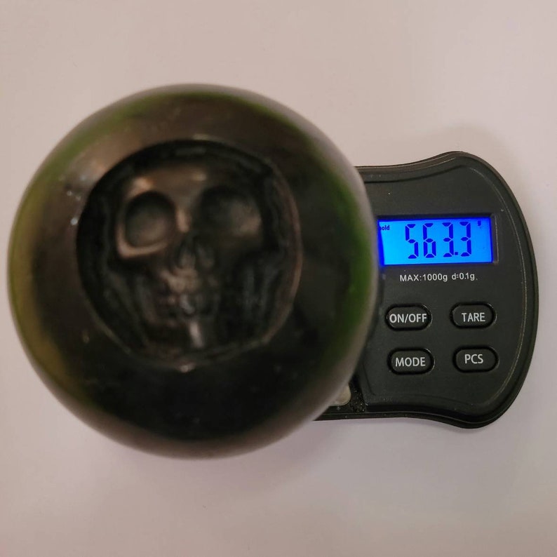 3 Diameter Shungite Skull Carved Sphere Orb image 4