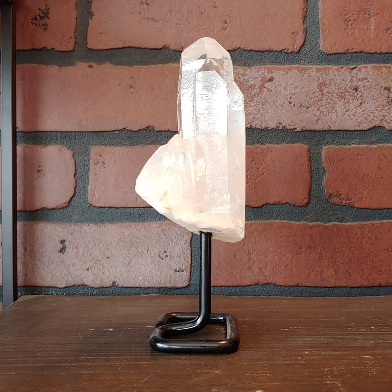 Clear Quartz Point on Metal Pin Stand image 5