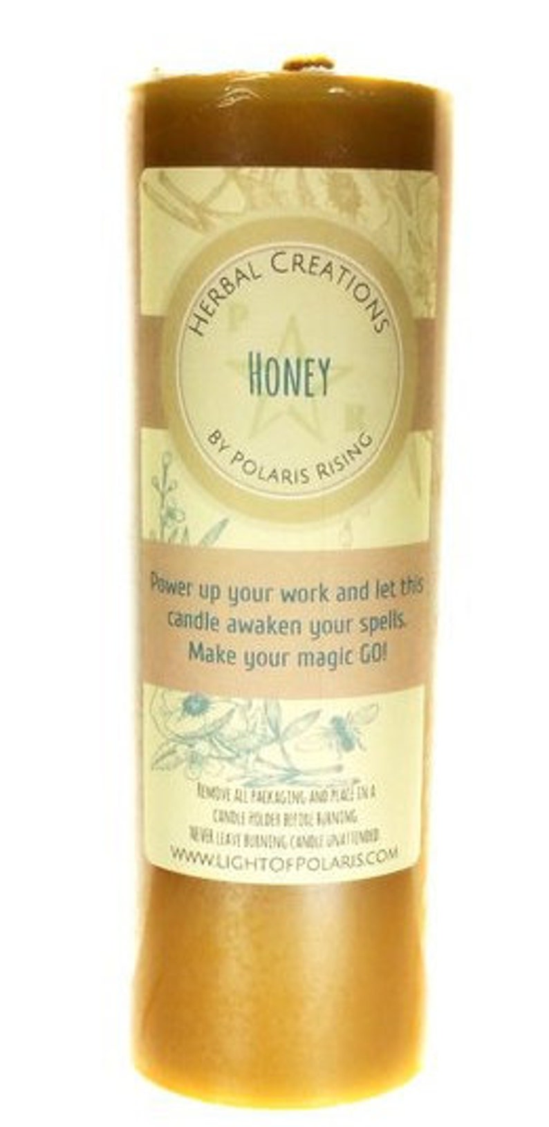 Honey Pillar Candle image 2