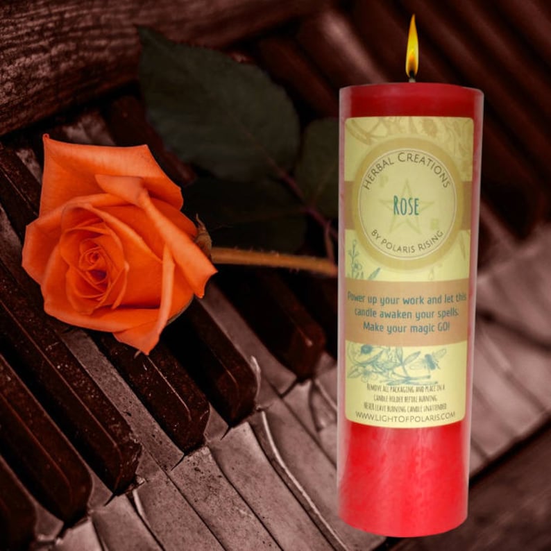 Rose Pillar Candle image 1