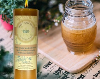 Honey Pillar Candle