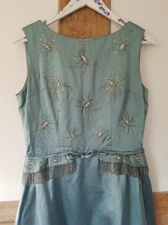 1950s Beaded Harvey Nichols Evening Gown. Medium 31… Gem