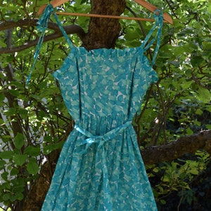 70s Green Cotton Maxi Dress. Extra Small / 24 Waist. Floral, Feminette Models image 4