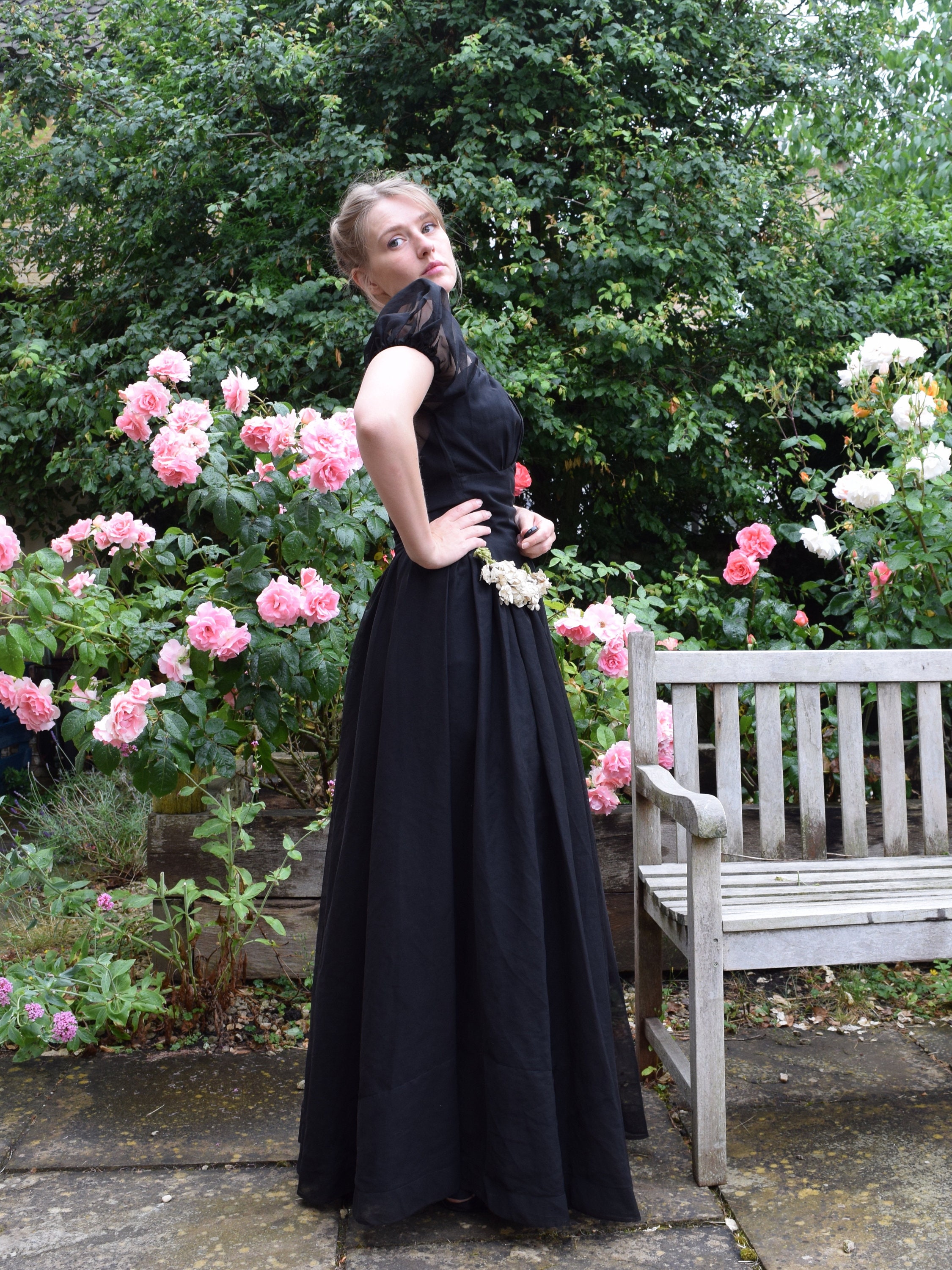 50s chiffon dress 50s Sequined Chiffon Dress