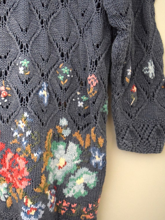 80s Laura Ashley Cotton Diamond Knit Jumper. Medi… - image 7