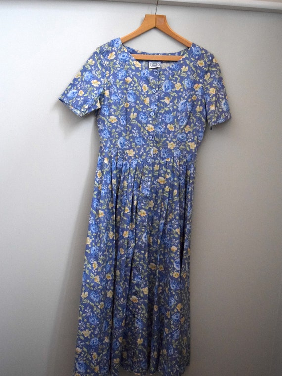 80s Laura Ashley Cotton Sun Dress. 36