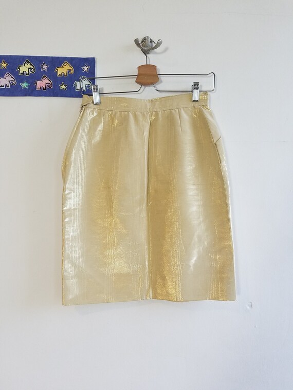 80s Yves Saint Laurent Rive Gauche Metallic Pencil