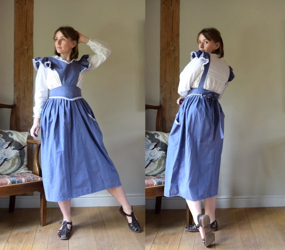 Rare 70s Laura Ashley Pinafore Dress. Small - 28"… - image 1