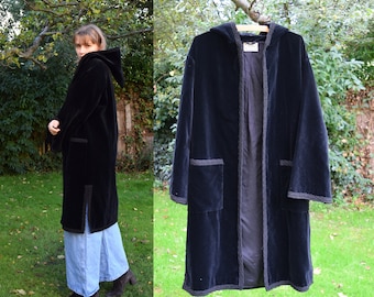 70s Christian Dior Diorling Velvet Coat. Medium / 40" Chest. Black, Cotton Velvet.