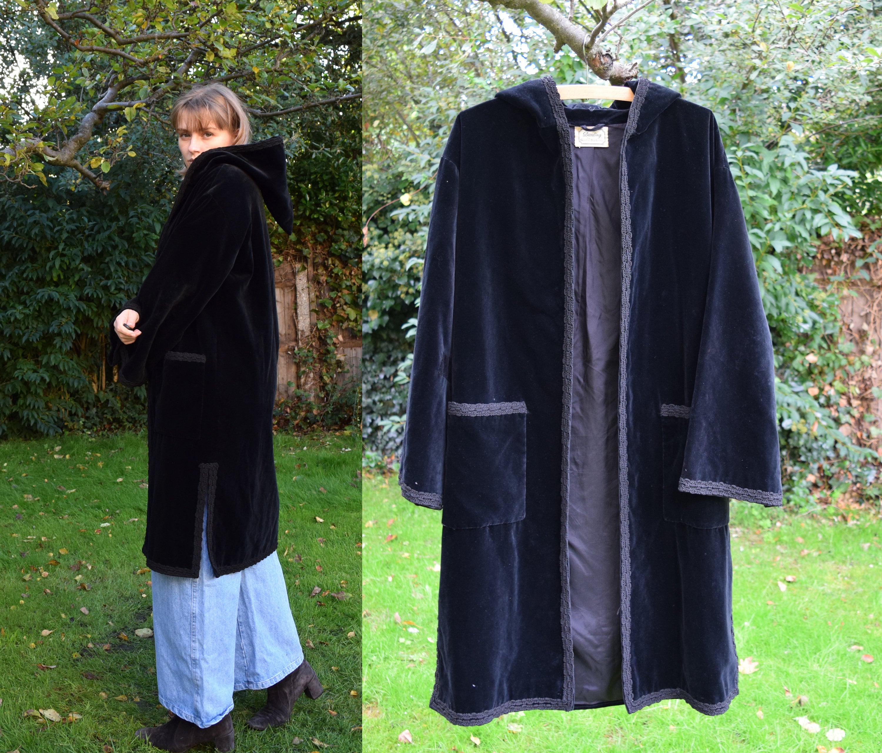 70s Christian Dior Diorling Velvet Coat. Medium / 40