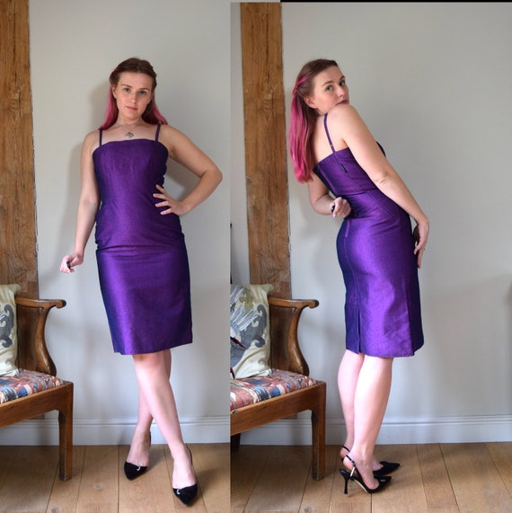 90s Red or Dead Metallic Denim Tube Dress. Size M. Mini, Y2k - Etsy