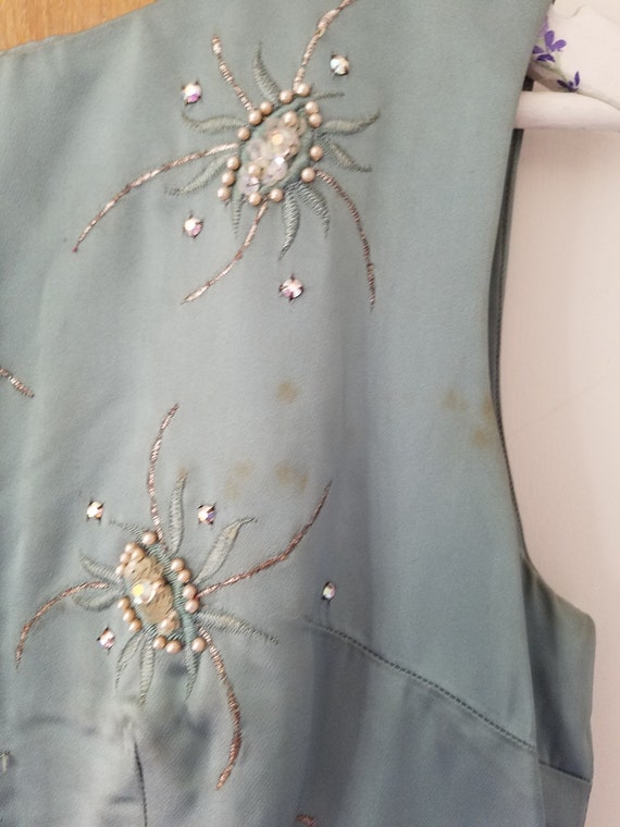 1950s Beaded Harvey Nichols Evening Gown. Medium 31… Gem